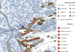 150m from resort center, 1st floor, balcony, parking, tv, ski locker, 42m², Les Arcs