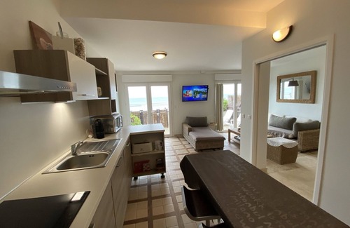 Cabourg Apartment | Waterfront terrace and direct DRC surelevé unique beach access