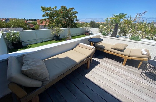 Arcachon Apartment | 180° sea view-Terrace-Rooftop-Plage-City center-Fiber-Netflix-Clim-Garage