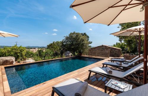 Lecci Villa | Bergerie de luxe vue mer avec piscine chauffée, spa et terrain de pétanque