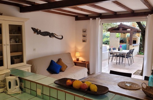 Pinarellu Apartment | direct beach area, large terrace, summer kitchen, high equipment, pizza oven