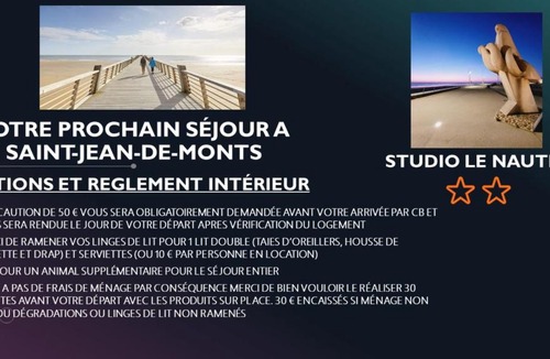 Saint-Jean-de-Monts Apartment | Studio Le Nautiqua - Plage a 100m et Base Nautique
