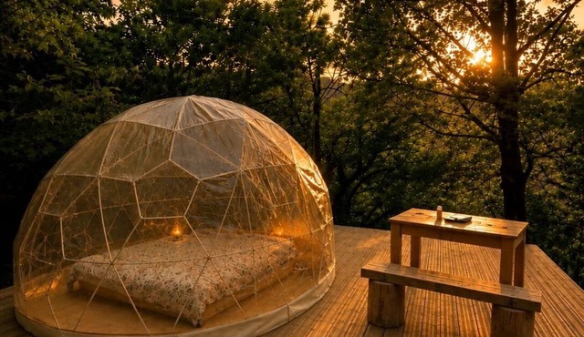Dome Under the Stars | River 2 Minutes Away & Bali-Style Shower | Pets