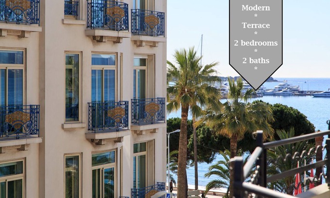 Cannes City Centre Apartment | MARTINEZ AREA: NEW 2BEDS/2BATHS